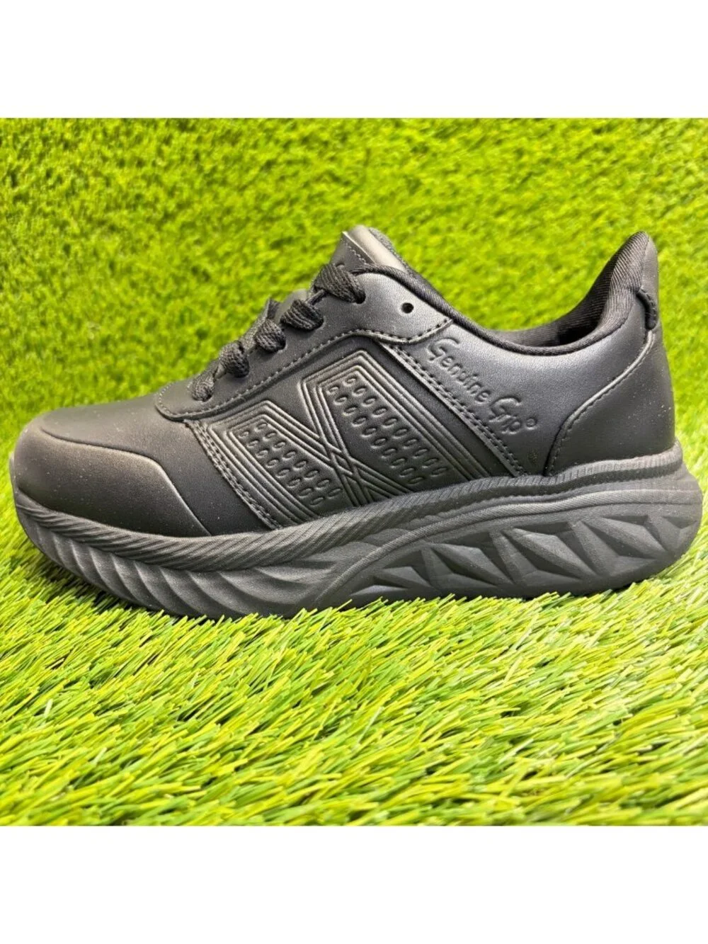 Genuine Grip 150 SR Womens Size 7.5 Triple Black Composite Toe Safety Work Shoes